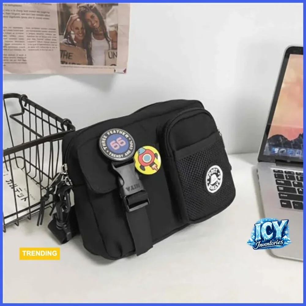 Water Resistant Nylon Crossbody Messenger Bag with Astronaut Decoration